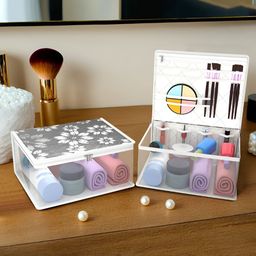 Aura Grey Set of 2 Reusable Makeup Organiser Organisers-image-45