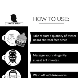 Mister beard Activated Charcoal Scrub With Charcoal Extract - 100 ml image 3