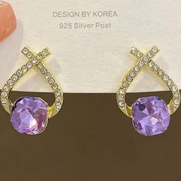 AKISON JEWELS Gold-Plated Crystals Studs-image-32