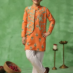 BAESD Boys Floral Printed Regular Kurta with Trousers-48