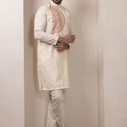 DEVOILER Men Ethnic Motifs Printed Regular Kurta with Pyjamas image 2