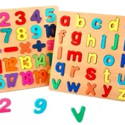 Wooden Small Alphabet & Numbers 2 Sets Puzzle Board Wooden Blocks for Kids-image-52