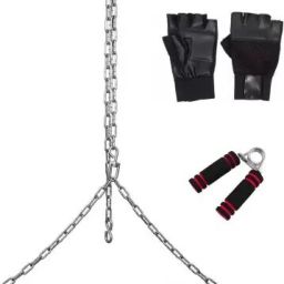 Chin up bar Rod & Hand Gripper with gloves Fitness Accessory Kit Kit-image-35