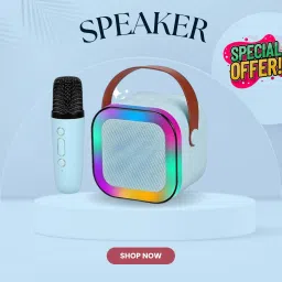 GUGGU 10W Bluetooth Speaker Wireless Karaoke Mic Speaker with RGB Light speakersRT170 10 W Bluetooth Party Speaker-13