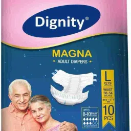 Magna Adult Diaper Large 30 Pcs, Waist Size 38”- 54”, (Pack of 3) Adult Diapers - L-image-29