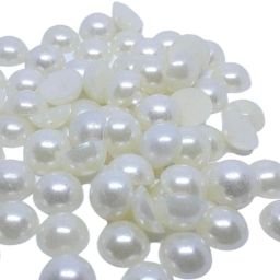 Half Cut Pearls for Jewellery Making Craft -Pack of 200 (White, 10 mm)-image-136