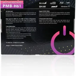 powerx 01 LGA 1155Socket ATX Intel H61 Chipset DDR3 Motherboard for Desktop image 2
