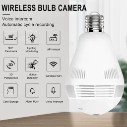 DDLC FULL HD Camera Wireless Bulb 360 IP Camera Security Camera image 3