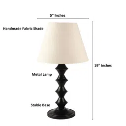 BTR CRAFTS White Metal with Adjustable Cord Table Lamp image 3
