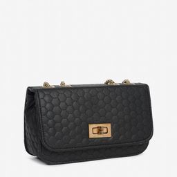 FARGO Black PU Structured Sling Bag with Quilted image 3