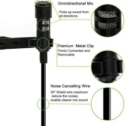 ddlc 1.5m Mic Lapel Collar Mic Voice Recording Filter Microphone for Singing YouTube Microphone image 2