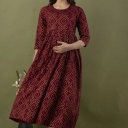 Printed Pure Cotton Stitched Flared/A-line Gown-image-29