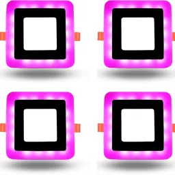 3+3 Watt LED Side Pink Square Panel Light Ceiling 3D Effect Lighting (Double Color)pack of 4 Recessed Ceiling Lamp-picture-23