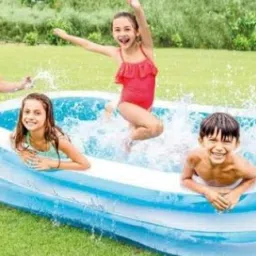 Transparent (IND*51) Rectangular Family Inflatable Pool With Free Pump Inflatable Swimming Pool-17