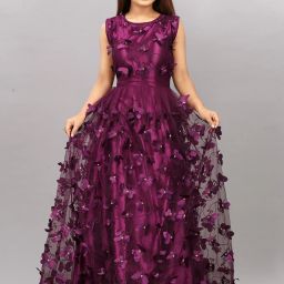Applique Net Semi Stitched Anarkali Gown-image-40