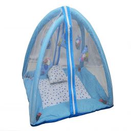 Polyester Kids Washable Mosquito Net and Play Gym wit anging Toys ,0-12 Monts(Sky Blue color)3 H27 Mosquito Net-image-72