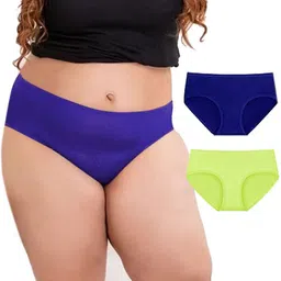 Diving deep Pack Of 2 Cotton Mid-Rise Hipster Briefs PJ176 Blue, P New Pant_ies_2 PC_S-picture-18
