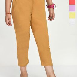BAESD Girls Pack Of 5 Slim Fit High-Rise Pure Cotton Capris-image-67