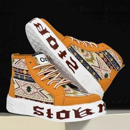OZJI Men Woven Design High-Top Lace-Ups Sneakers-image-38