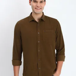 Allen Solly Men Custom Spread Collar Solid Cotton Casual Shirt-picture-33