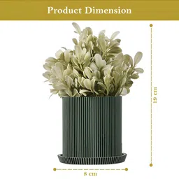 Kuber Industries 3-Pcs Green Artificial Plants With Pot image 2