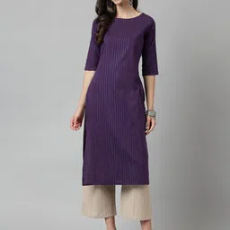 Fourleaf Women Striped Daily Straight Kurta-picture-15