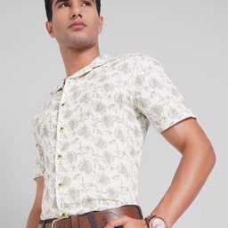 Peregrine by Pantaloons Floral Printed Short Sleeves Pure Cotton Casual Shirt-picture-21
