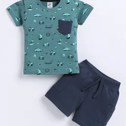 Universal Stars Boys Printed Pure Cotton T-shirt With Shorts-image-96