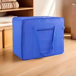 Aura Blue Rexine Storage Attachi Bag For Cloth With Handles-38