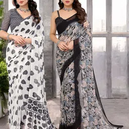 Moda Rapido Floral Pure Georgette Saree-picture-10