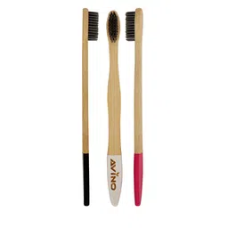 AVINO Set Of 3 Eco Friendly Bamboo Flat Handle Toothbrush image 5
