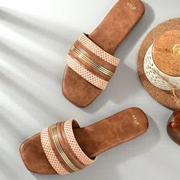 Styli Women Embellished Open Toe Flats-image-27