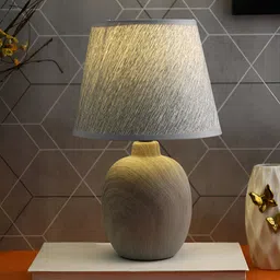 TAYHAA Grey Ceramic Contemporary Wooden Frusturical Shaped Table Lamp-image-24
