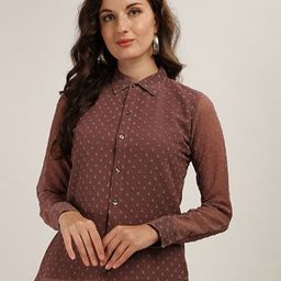 CORSICA Women Cuffed Sleeves Georgette Shirt Style Top-image-96