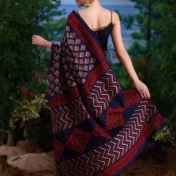 Anouk Rustic Bagh Silk Blend Bagh Saree image 2