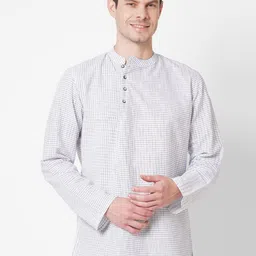 Arch element Checked Mandarin Collar Straight Kurta-picture-34