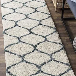Banchmark Home Furnishings Cream-Coloured Geometric Anti-Skid Woollen Carpet-picture-18