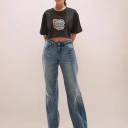 Zink London Women Graphic Printed Crop T-shirt-picture-13