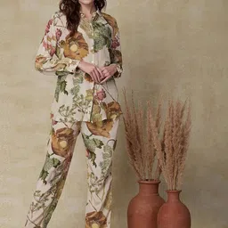 KALINI Printed Shirt & Trousers Co-Ords Set-image-48