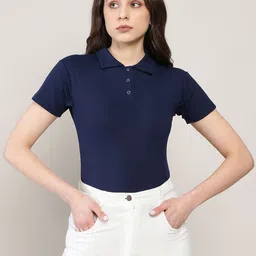AVANOVA Cotton Ribbed Shirt Collar Top-picture-28