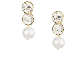FirstBlush Gold-Plated Artificial Stones Studded Circular Non Pierced Earrings-23