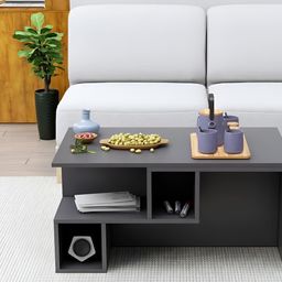 HEXA RED Grey Wooden Rectangular CoffeeTable image 2