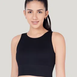 PLUMBURY Styled Back Non-Wired Full Coverage Workout Bra-18