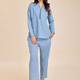 Komarri U Mandarin Collar neck Shirt With Trousers Co-Ords-picture-43