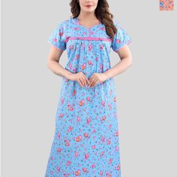 Fabme Printed Maxi Nightdress-image-25