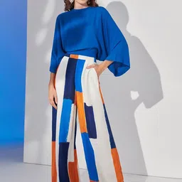 LULU & SKY Round-Neck Top With Palazzos Co-Ords-image-57