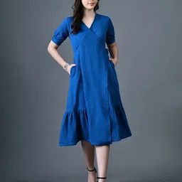 Myshka Crepe A-Line Dress-image-8