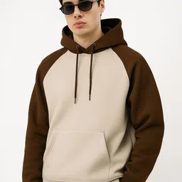 Maniac Men Colourblocked Hooded Pullover Sweatshirt-image-56