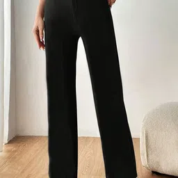 KERI PERRY Women Relaxed Straight Leg High-Rise Trousers-image-62