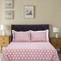 SHAHENAZ Grey & Pink Floral Cotton 120 TC Double Queen Bedsheet Set-2.70 m X 2.25 m-image-56